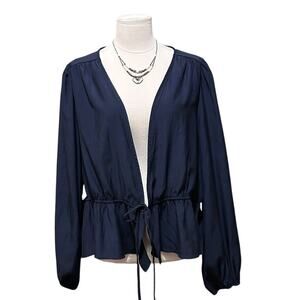 Shein Curves Navy Blue Peplum Cover Jacket, Size 4XL